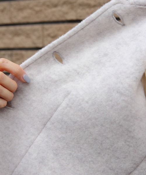 MEYAME（メヤメ）の「MEYAME/メヤメ　ライトウールショートジャケット　LIGHT WOOL SHROT JACKET　MEY-2529（その他アウター・レディース・ブラック/ヘザーグレー・FREE）」の7枚目の写真