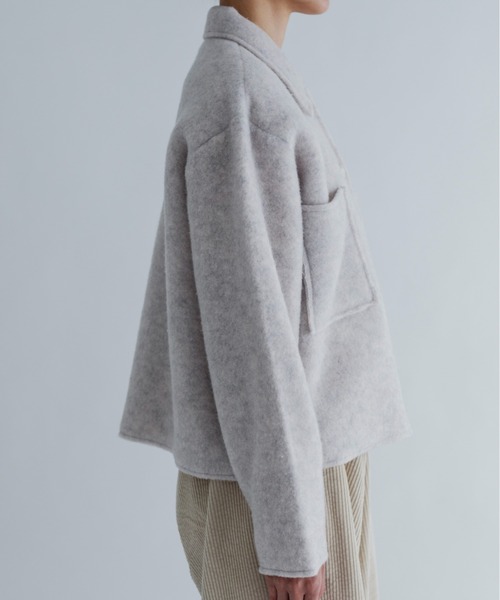 MEYAME（メヤメ）の「MEYAME/メヤメ　ライトウールショートジャケット　LIGHT WOOL SHROT JACKET　MEY-2529（その他アウター・レディース・ブラック/ヘザーグレー・FREE）」の16枚目の写真