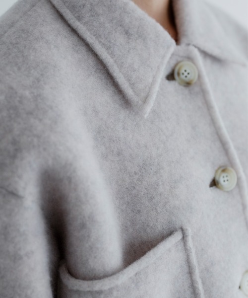 MEYAME（メヤメ）の「MEYAME/メヤメ　ライトウールショートジャケット　LIGHT WOOL SHROT JACKET　MEY-2529（その他アウター・レディース・ブラック/ヘザーグレー・FREE）」の18枚目の写真