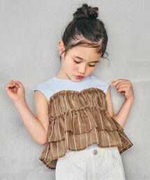 apres les cours | ノースリーブシアードッキングトップス(Tシャツ/カットソー)