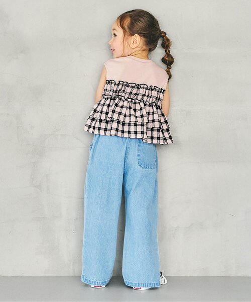 apres les cours(アプレレクール)の「ノースリーブシアードッキングトップス(Tシャツ/カットソー・キッズ・ブラック/ミント/ブラウン・110/80/140/100/90/130/120)」の6枚目の写真