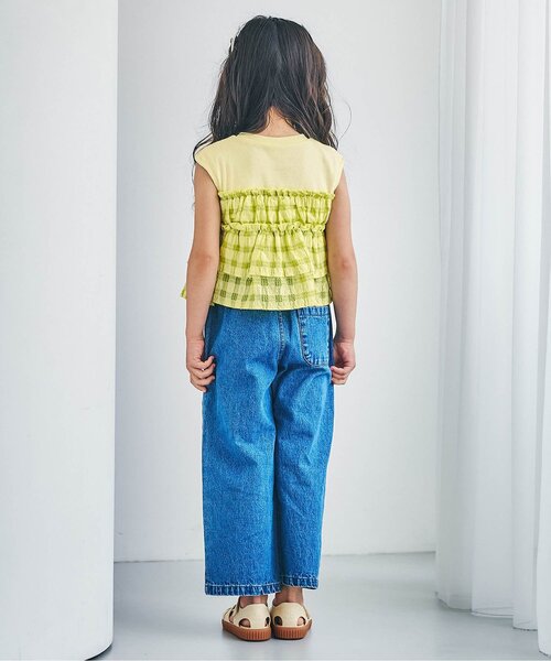 apres les cours(アプレレクール)の「ノースリーブシアードッキングトップス(Tシャツ/カットソー・キッズ・ブラック/ミント/ブラウン・110/80/140/100/90/130/120)」の12枚目の写真