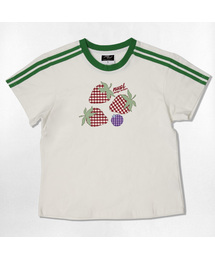 チェックストロベリーセミクロップ半袖Tシャツ6色