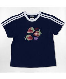チェックストロベリーセミクロップ半袖Tシャツ6色