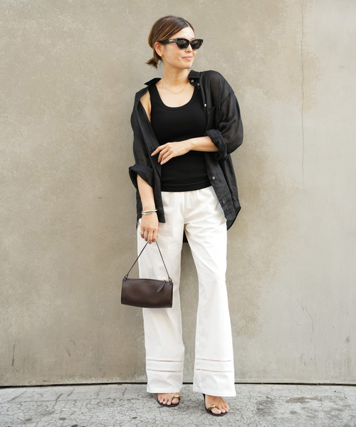 Deuxieme Classe(ドゥーズィエムクラス)の「*Sheer Ramie シャツ(シャツ/ブラウス・レディース・ブラック/カーキ・FREE)」の6枚目の写真