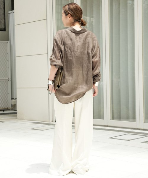 Deuxieme Classe(ドゥーズィエムクラス)の「*Sheer Ramie シャツ(シャツ/ブラウス・レディース・ブラック/カーキ・FREE)」の21枚目の写真