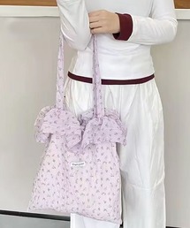 【 ammy. / エイミードット 】 ワッシャー フラワー トートバッグ/A4対応
