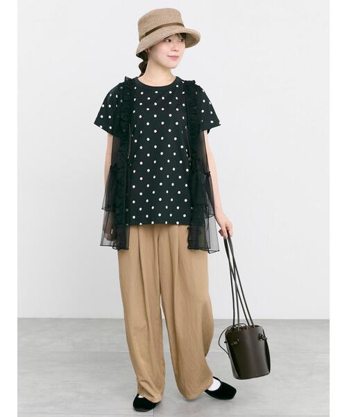 Samansa Mos2（サマンサ モスモス）の「てろっとカーブパンツ（その他パンツ・レディース・ベージュ/ネイビー/グリーン/ピンク・L/M）」の5枚目の写真