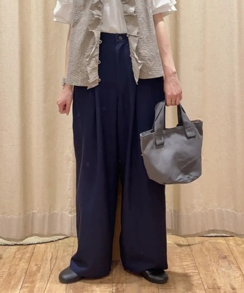 Samansa Mos2(サマンサ モスモス)の「てろっとカーブパンツ(その他パンツ・レディース・ベージュ/ネイビー/グリーン/ピンク・L/M)」の4枚目の写真