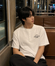 FRT ヘビーウェイトヘンリーネック半袖Tシャツ[ホワイト]