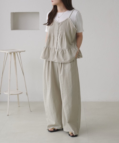 apres jour clair(アプレジュールクレア)の「【セットアップ可能】【apres jour clair】キャミ+アイレットインナーセット(Tシャツ/カットソー・レディース・ネイビー/ブラック/ベージュ/アイボリー・フリー/X-LARGE)」の12枚目の写真
