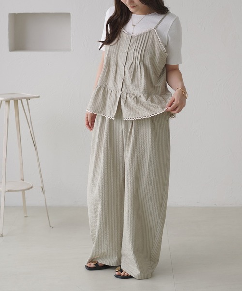 apres jour clair(アプレジュールクレア)の「【セットアップ可能】【apres jour clair】キャミ+アイレットインナーセット(Tシャツ/カットソー・レディース・ネイビー/ブラック/ベージュ/アイボリー・フリー/X-LARGE)」の13枚目の写真