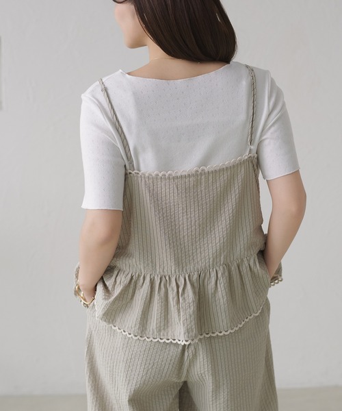 apres jour clair(アプレジュールクレア)の「【セットアップ可能】【apres jour clair】キャミ+アイレットインナーセット(Tシャツ/カットソー・レディース・ネイビー/ブラック/ベージュ/アイボリー・フリー/X-LARGE)」の9枚目の写真