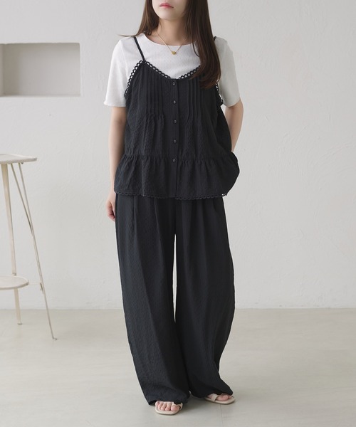 apres jour clair(アプレジュールクレア)の「【セットアップ可能】【apres jour clair】キャミ+アイレットインナーセット(Tシャツ/カットソー・レディース・ネイビー/ブラック/ベージュ/アイボリー・フリー/X-LARGE)」の21枚目の写真
