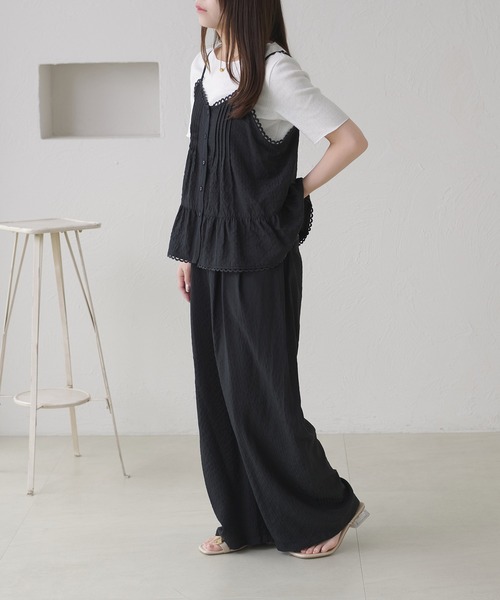 apres jour clair(アプレジュールクレア)の「【セットアップ可能】【apres jour clair】キャミ+アイレットインナーセット(Tシャツ/カットソー・レディース・ネイビー/ブラック/ベージュ/アイボリー・フリー/X-LARGE)」の22枚目の写真