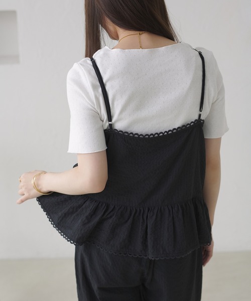apres jour clair(アプレジュールクレア)の「【セットアップ可能】【apres jour clair】キャミ+アイレットインナーセット(Tシャツ/カットソー・レディース・ネイビー/ブラック/ベージュ/アイボリー・フリー/X-LARGE)」の18枚目の写真