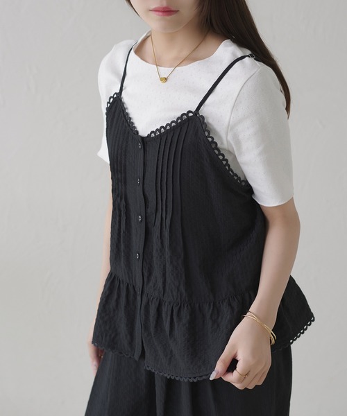apres jour clair(アプレジュールクレア)の「【セットアップ可能】【apres jour clair】キャミ+アイレットインナーセット(Tシャツ/カットソー・レディース・ネイビー/ブラック/ベージュ/アイボリー・フリー/X-LARGE)」の20枚目の写真