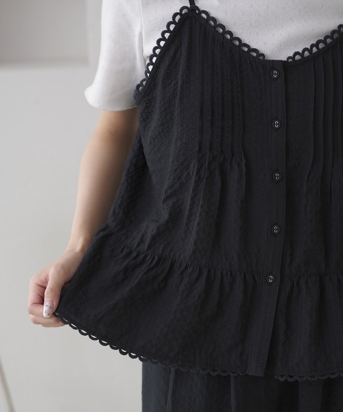 apres jour clair(アプレジュールクレア)の「【セットアップ可能】【apres jour clair】キャミ+アイレットインナーセット(Tシャツ/カットソー・レディース・ネイビー/ブラック/ベージュ/アイボリー・フリー/X-LARGE)」の17枚目の写真