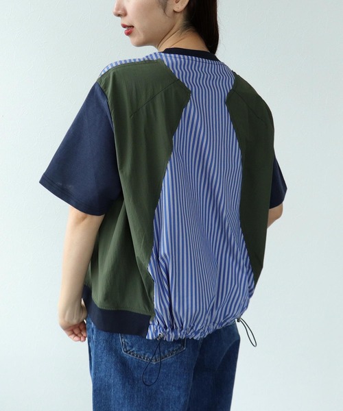 Cepica(セピカ)の「バックドロスト切替トップス(Tシャツ/カットソー・レディース・ネイビー・FREE)」の1枚目の写真