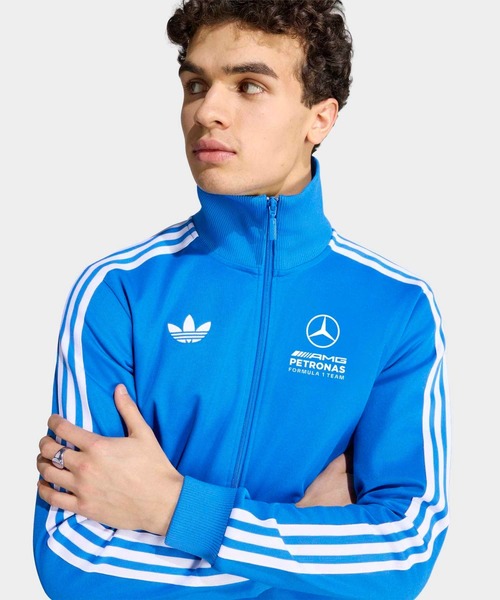 adidas(アディダス)の「MERCEDES AMG PETRONAS FORMULA 1 TEAM ブルー ワンダー トラックトップ / ジャージ / トラックジャケット / アディダス adidas(ジャージ・メンズ・ブルー・LARGE/XXX-LARGE/XXXX-LARGE/X-LARGE/SMALL/MEDIUM)」の3枚目の写真