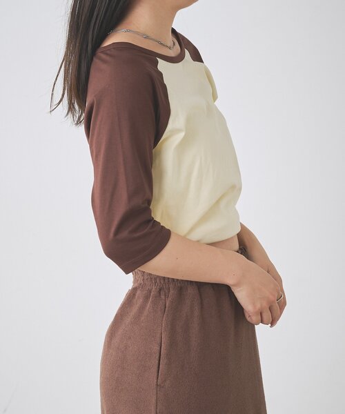 Kastane(カスタネ)の「【一部店舗限定】B ラグランハーフスリーブTEE(Tシャツ/カットソー・レディース・アイボリー/サックスブルー/ピンク・FREE)」の6枚目の写真