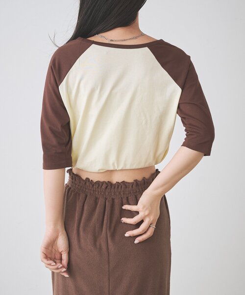 Kastane(カスタネ)の「【一部店舗限定】B ラグランハーフスリーブTEE(Tシャツ/カットソー・レディース・アイボリー/サックスブルー/ピンク・FREE)」の7枚目の写真
