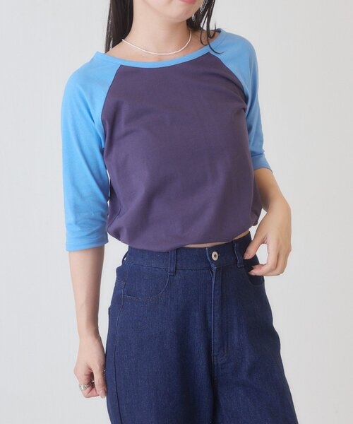 Kastane(カスタネ)の「【一部店舗限定】B ラグランハーフスリーブTEE(Tシャツ/カットソー・レディース・アイボリー/サックスブルー/ピンク・FREE)」の17枚目の写真