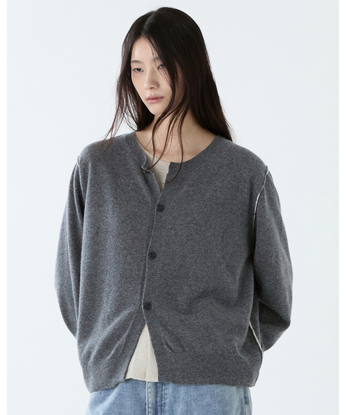 THEENDQUESTION（ジエンドクエスチョン）の「Double layer cardigan / GRAY（カーディガン/ボレロ・レディース・その他・1/2）」の2枚目の写真