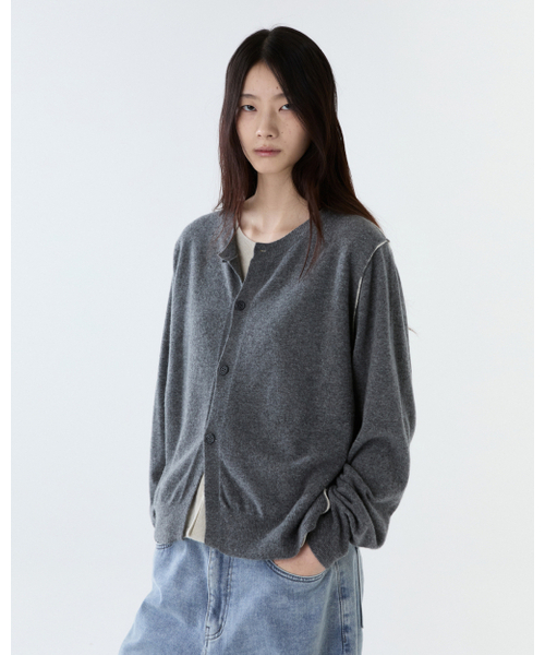 THEENDQUESTION（ジエンドクエスチョン）の「Double layer cardigan / GRAY（カーディガン/ボレロ・レディース・その他・1/2）」の5枚目の写真