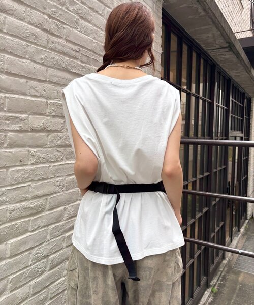 w closet(ダブルクローゼット)の「レースバンドTシャツ(Tシャツ/カットソー・レディース・ブラック/オフホワイト/オレンジ・FREE)」の17枚目の写真