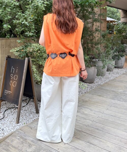w closet(ダブルクローゼット)の「レースバンドTシャツ(Tシャツ/カットソー・レディース・ブラック/オフホワイト/オレンジ・FREE)」の6枚目の写真