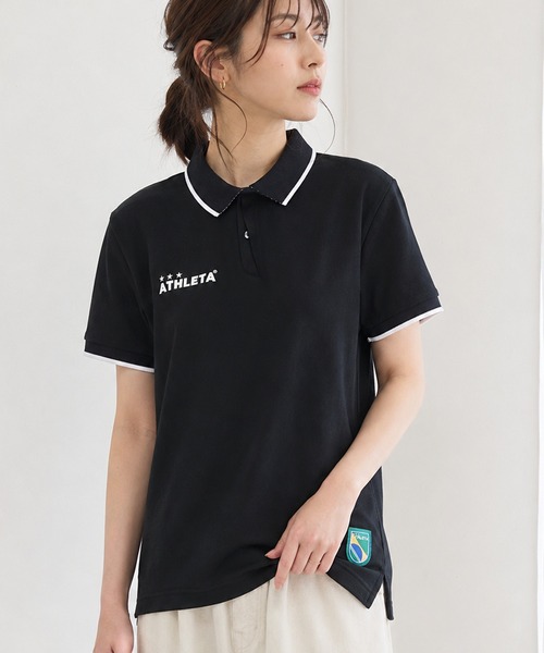 ATHLETA(アスレタ)の「≪athleta≫きちんと見えるのに、気負わず着られる!ATHLETAらしいフットボールムードを、毎日のきれいめカジュアルに馴染ませる鹿の子ポロシャツ(ポロシャツ・レディース・オフホワイト/ブラック/ネイビー・S/M)」の12枚目の写真