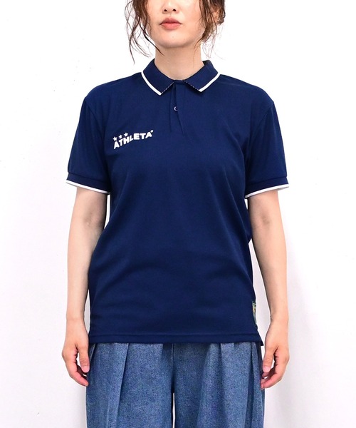 ATHLETA(アスレタ)の「≪athleta≫きちんと見えるのに、気負わず着られる!ATHLETAらしいフットボールムードを、毎日のきれいめカジュアルに馴染ませる鹿の子ポロシャツ(ポロシャツ・レディース・オフホワイト/ブラック/ネイビー・S/M)」の13枚目の写真