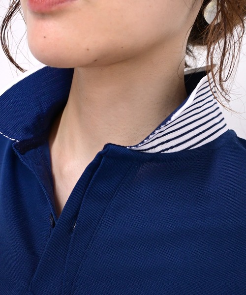 ATHLETA(アスレタ)の「≪athleta≫きちんと見えるのに、気負わず着られる!ATHLETAらしいフットボールムードを、毎日のきれいめカジュアルに馴染ませる鹿の子ポロシャツ(ポロシャツ・レディース・オフホワイト/ブラック/ネイビー・S/M)」の19枚目の写真