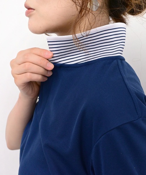 ATHLETA(アスレタ)の「≪athleta≫きちんと見えるのに、気負わず着られる!ATHLETAらしいフットボールムードを、毎日のきれいめカジュアルに馴染ませる鹿の子ポロシャツ(ポロシャツ・レディース・オフホワイト/ブラック/ネイビー・S/M)」の20枚目の写真