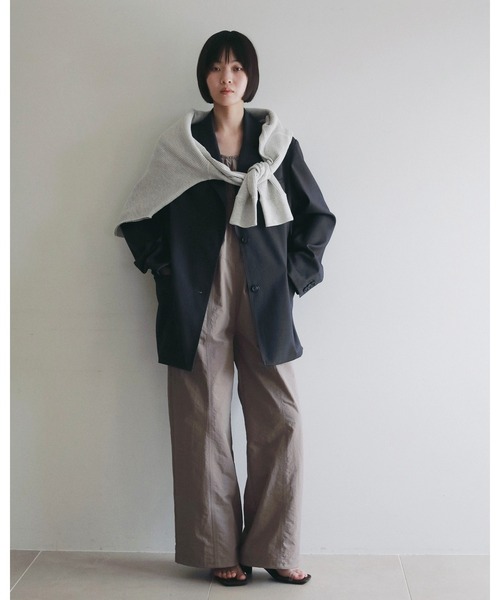 anuke(アンヌーク)の「Gather Wide Combinaison(つなぎ/オールインワン・レディース・ブラック/グレイッシュベージュ・36inch/38inch)」の10枚目の写真
