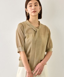 【J'aDoRe・一部店舗限定サイズ】シアーラメボウタイニット/イージーケア