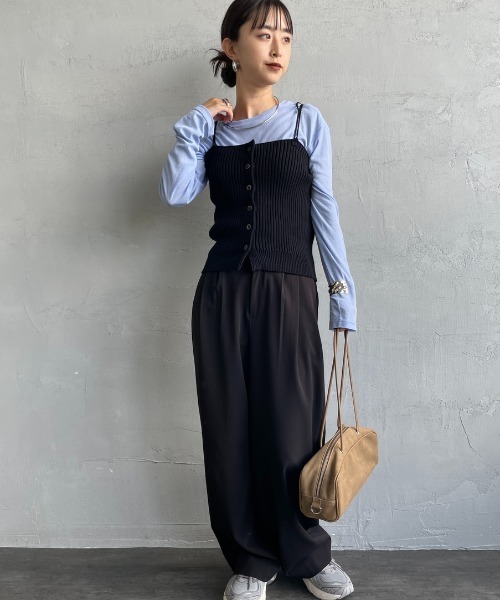 nenom（ネノム）の「【WEB先行予約】[nenom/ネノム] マルチWAYニットビスチェ（キャミソール・レディース・ベージュ/ブラック/グレー/ネイビー・F）」の5枚目の写真