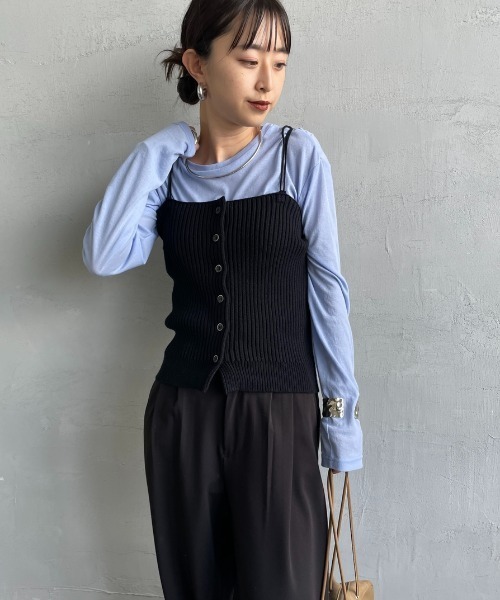 nenom（ネノム）の「【WEB先行予約】[nenom/ネノム] マルチWAYニットビスチェ（キャミソール・レディース・ベージュ/ブラック/グレー/ネイビー・F）」の15枚目の写真