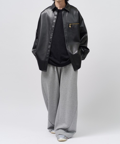 Lui's(ルイス)の「フェイクレザーシャツブルゾン(シャツ/ブラウス・メンズ・オリーブ/ブラック・S/M)」の13枚目の写真