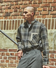 【ANDSEWN (アンドソーン)】バンドカラーチェックシャツ