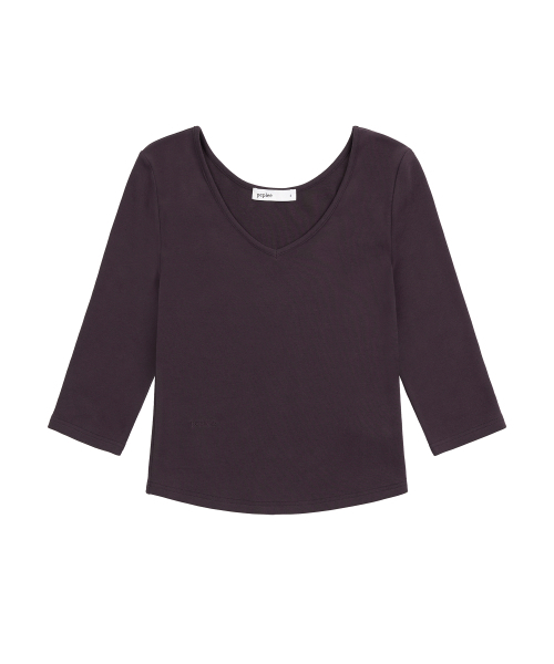 PEPLEE(ペプリー)の「Vネック7分袖Tシャツ(パープル)(Tシャツ/カットソー・レディース・その他・SMALL/MEDIUM)」の2枚目の写真