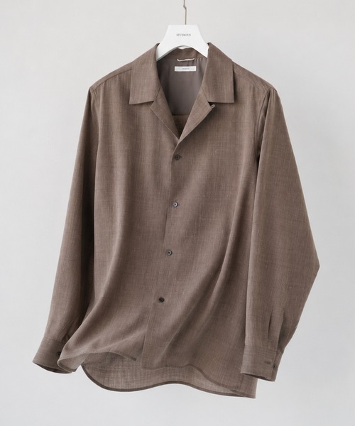 STUDIOUS(ステュディオス)の「【STUDIOUS】Linenwool Cupra Shirts(シャツ/ブラウス・メンズ・タン/ブラウン・1/2)」の2枚目の写真