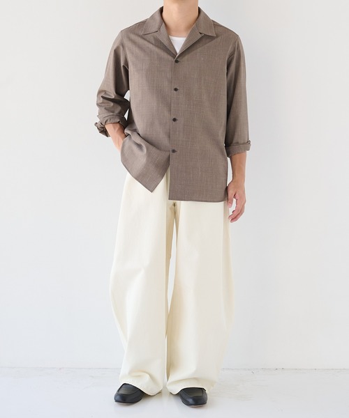 STUDIOUS(ステュディオス)の「【STUDIOUS】Linenwool Cupra Shirts(シャツ/ブラウス・メンズ・タン/ブラウン・1/2)」の6枚目の写真
