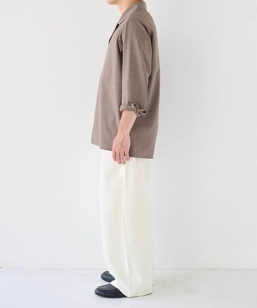 STUDIOUS(ステュディオス)の「【STUDIOUS】Linenwool Cupra Shirts(シャツ/ブラウス・メンズ・タン/ブラウン・1/2)」の7枚目の写真