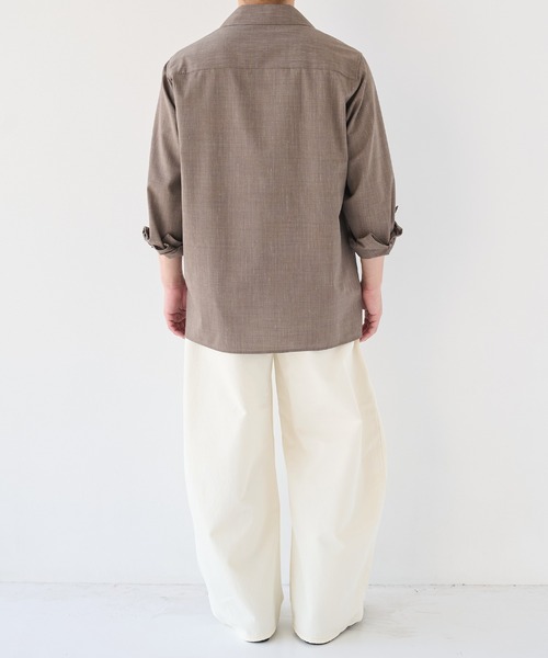 STUDIOUS(ステュディオス)の「【STUDIOUS】Linenwool Cupra Shirts(シャツ/ブラウス・メンズ・タン/ブラウン・1/2)」の8枚目の写真