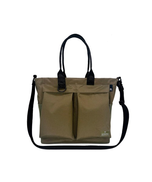 ROOTOTE(ルートート)の「ルートート / A4 PC収納 トートバッグ 3WAY 撥水 軽量 通勤 通学 SC.アーキャトルワイド.リップストップ-A(ショルダーバッグ・レディース・チャコールグレー/ブラウン/カーキ/ブラック・FREE)」の4枚目の写真