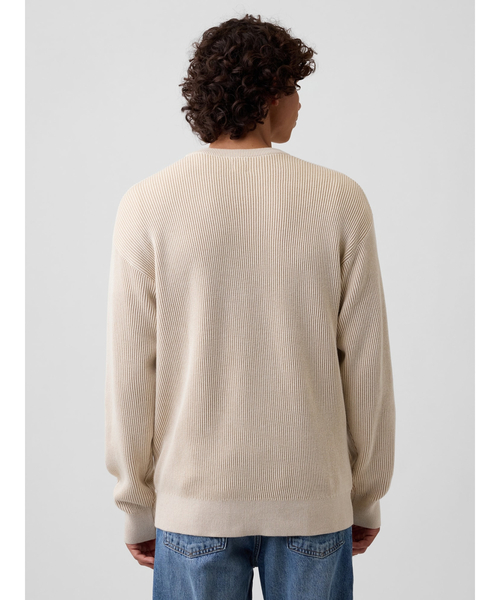 GAP（ギャップ）の「リラックスフィット フィッシャーマンステッチ クルーネックセーター（ニット/セーター・メンズ・ブルー系その他/レッド系その他/ネイビー/グリーン/グレー/ベージュ・XL/L/M/S/XS）」の8枚目の写真