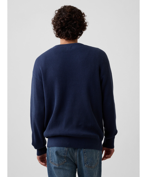 GAP（ギャップ）の「リラックスフィット フィッシャーマンステッチ クルーネックセーター（ニット/セーター・メンズ・ブルー系その他/レッド系その他/ネイビー/グリーン/グレー/ベージュ・XL/L/M/S/XS）」の10枚目の写真