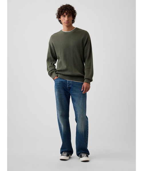 GAP（ギャップ）の「リラックスフィット フィッシャーマンステッチ クルーネックセーター（ニット/セーター・メンズ・ブルー系その他/レッド系その他/ネイビー/グリーン/グレー/ベージュ・XL/L/M/S/XS）」の12枚目の写真